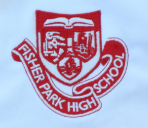 Fisher Park High School logo with ribbon
